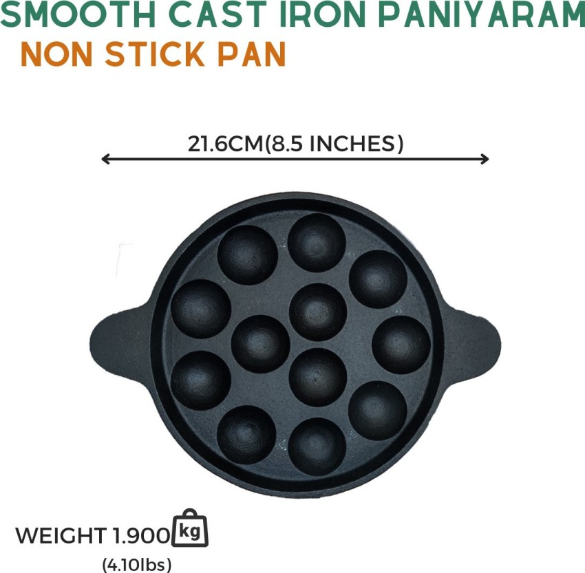 Cast Iron Round Paniyaram Pan 12 Molds