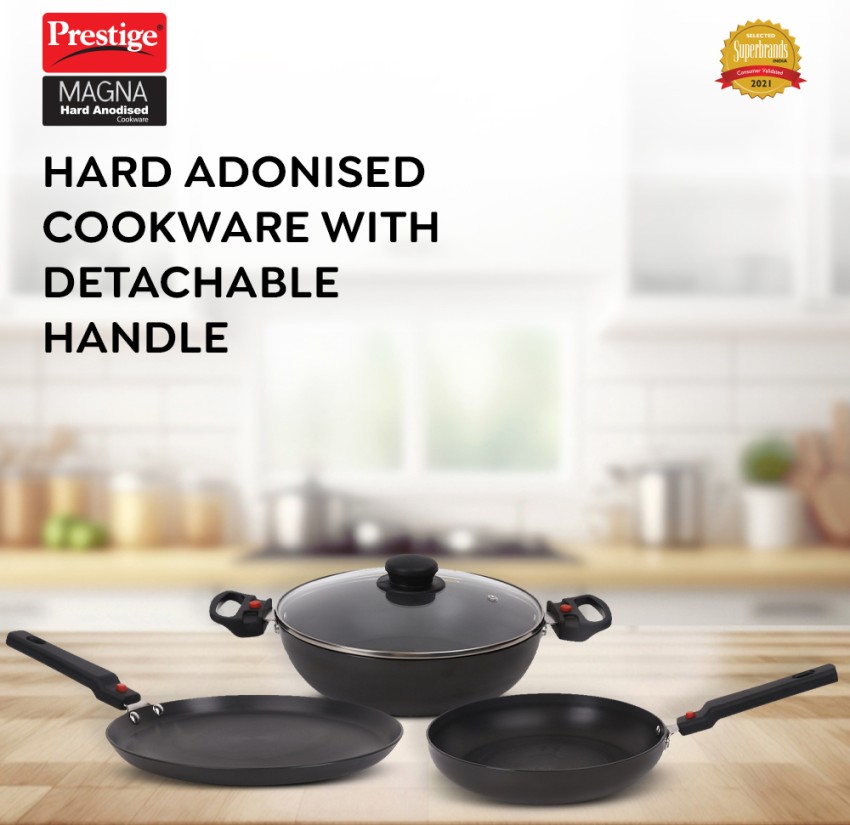 Prestige Durastone Hard Anodised 6 Layer Non-Stick Omni Tawa, (Black)