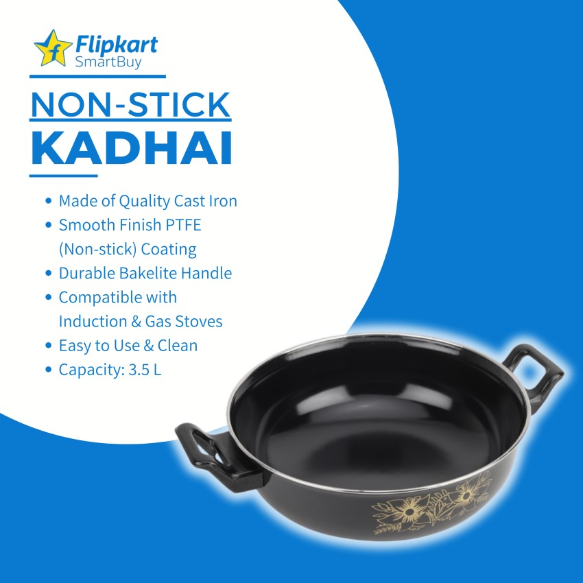 Flipkart SmartBuy Tawa and Fry Pan with Steel Lid Non-Stick Coated