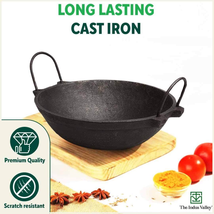 The Indus Valley Pre-Seasoned Cast Iron Breakfast Combo Set - (Super Smooth  Tawa 28 cms + Appam Pan 23 cms) Cookware Set | Healthy Cooking | Gas Compa