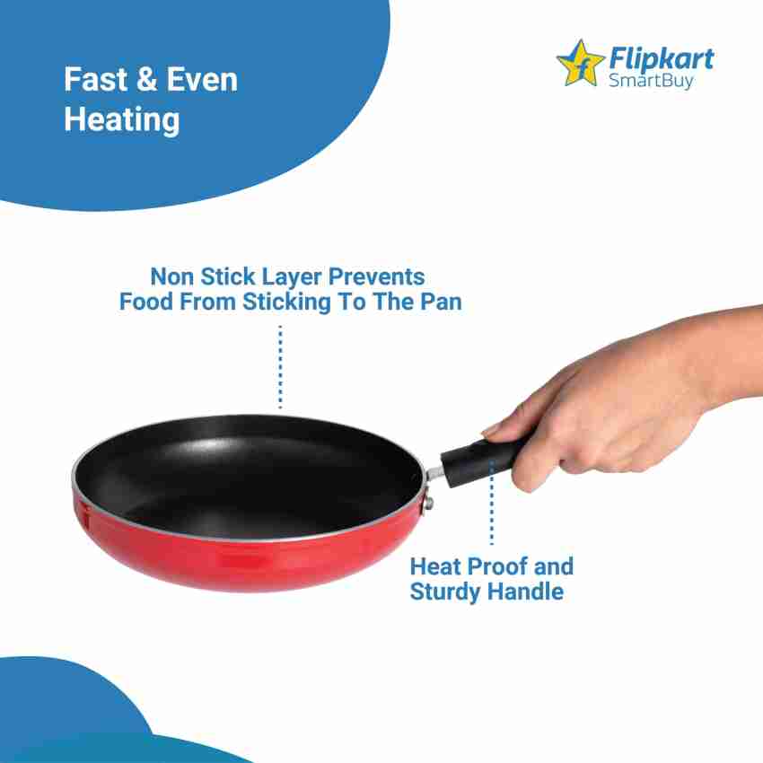 Flipkart SmartBuy Tawa and Fry Pan with Steel Lid Non-Stick Coated