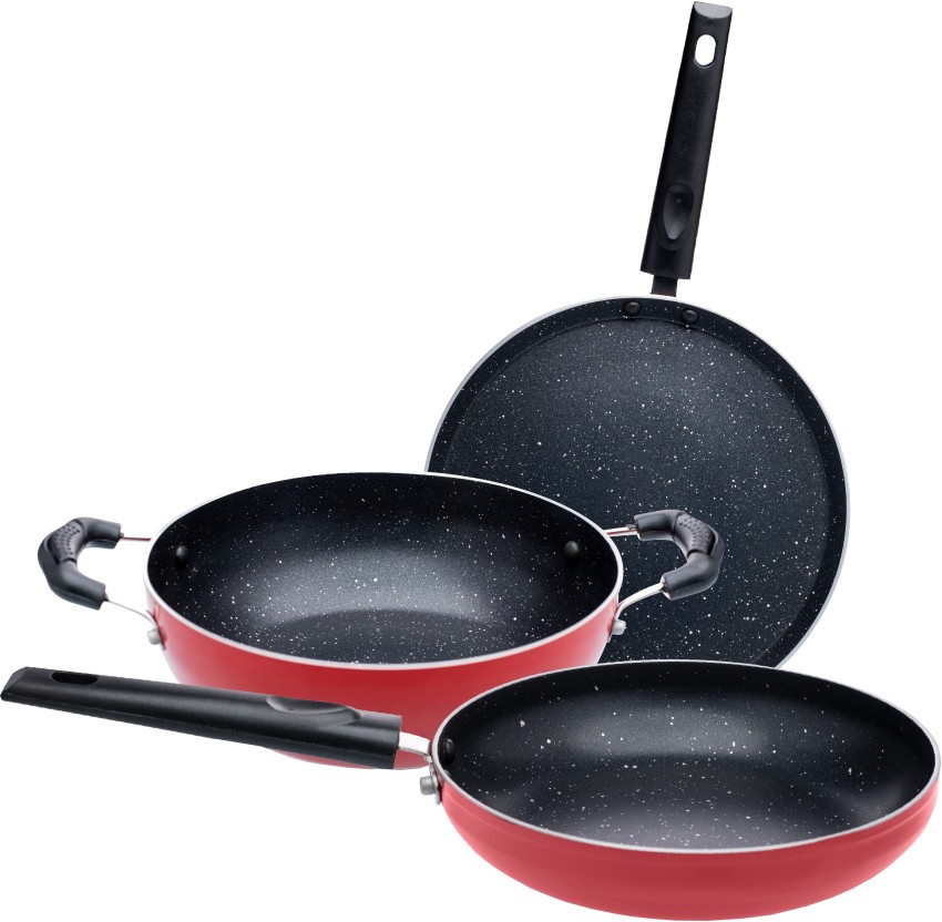 Flipkart SmartBuy Tawa and Fry Pan with Steel Lid Non-Stick Coated