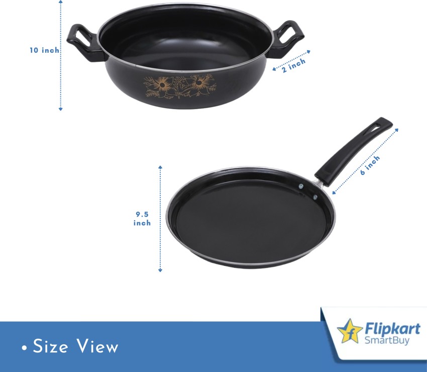 Flipkart SmartBuy Tawa and Fry Pan with Steel Lid Non-Stick Coated