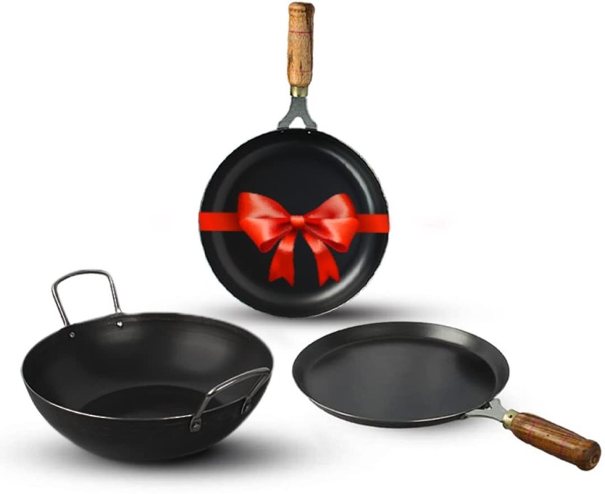 Cast Iron Cookware Set - Dosa Tawa (10Inch) + Skillet (1.5L)