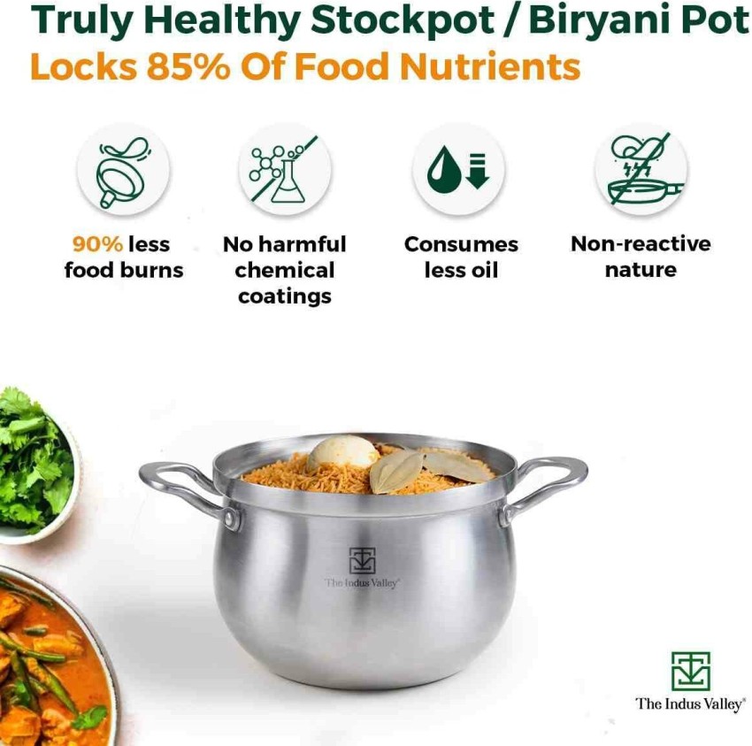 The Indus Valley Triply Stainless Steel Casserole/Biryani Pot