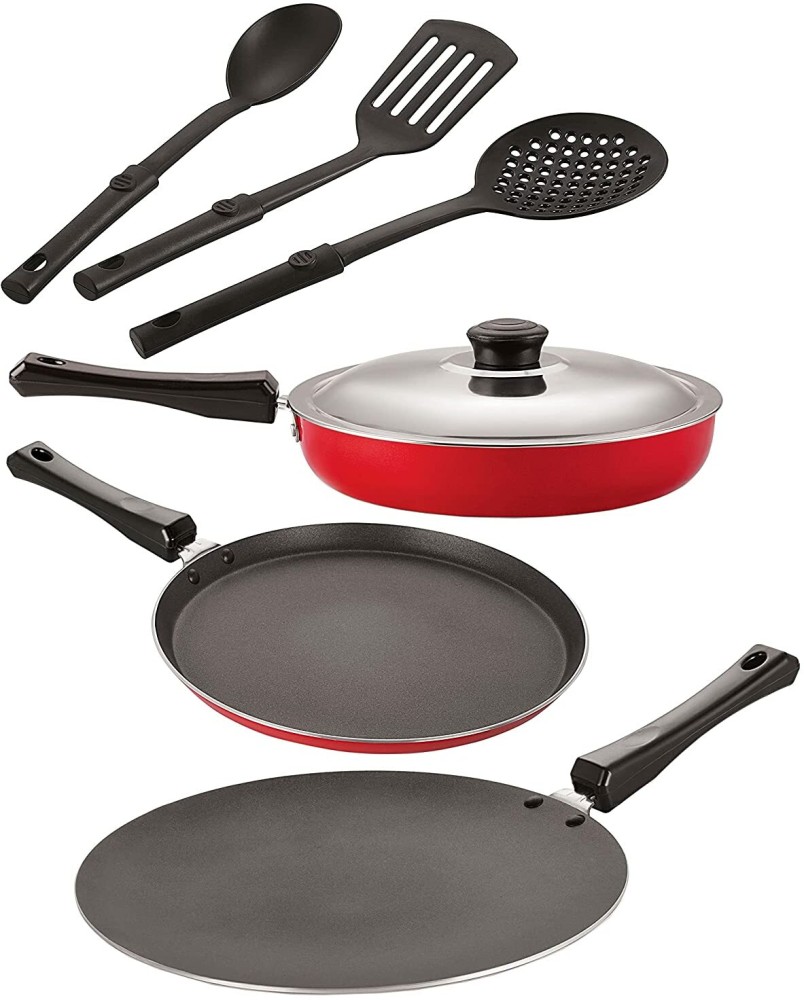 Indian cooking Aluminium Nonstick Flat Tawa and Fry Pan Set of 2