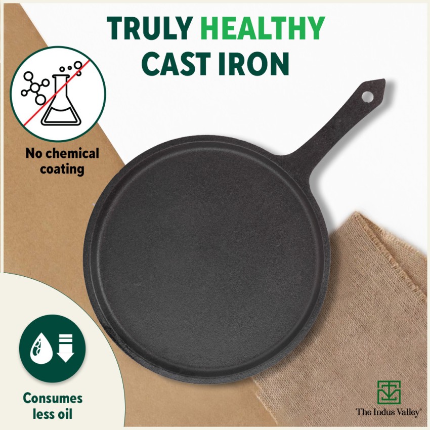 Indus Valley Cast Iron Cookware set - kadai( 2.5L) +skillet fry