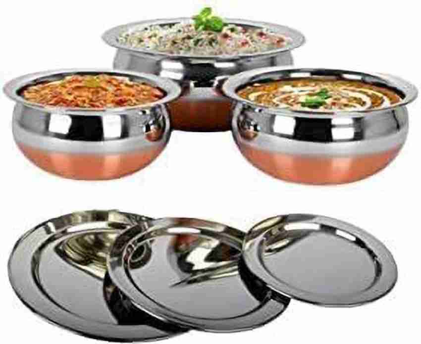 Copper Coated Stainless Steel Kadai - 850 ml