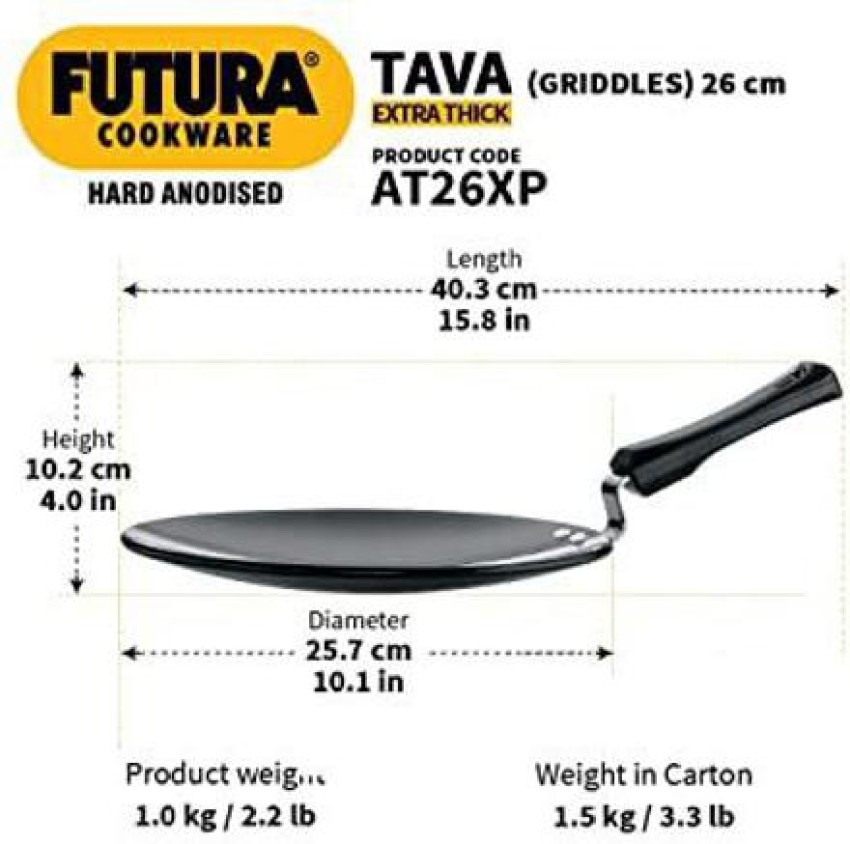 Futura Hard Anodized Concave Tawa Griddle AT26