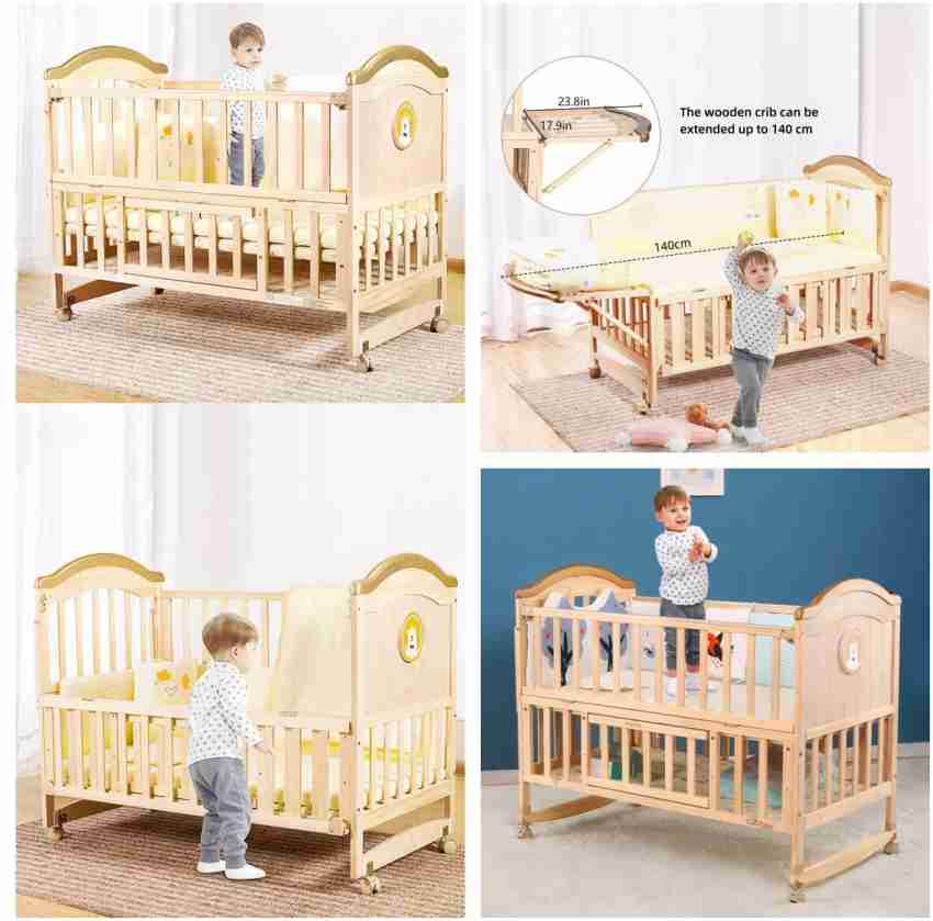 POLKA TOTS Elegant Wooden Rocking Cradle Baby Crib Cot / Kids