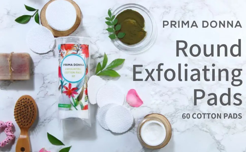 Prima Donna Patented Cotton Exfoliating Pads for Face Cleansing