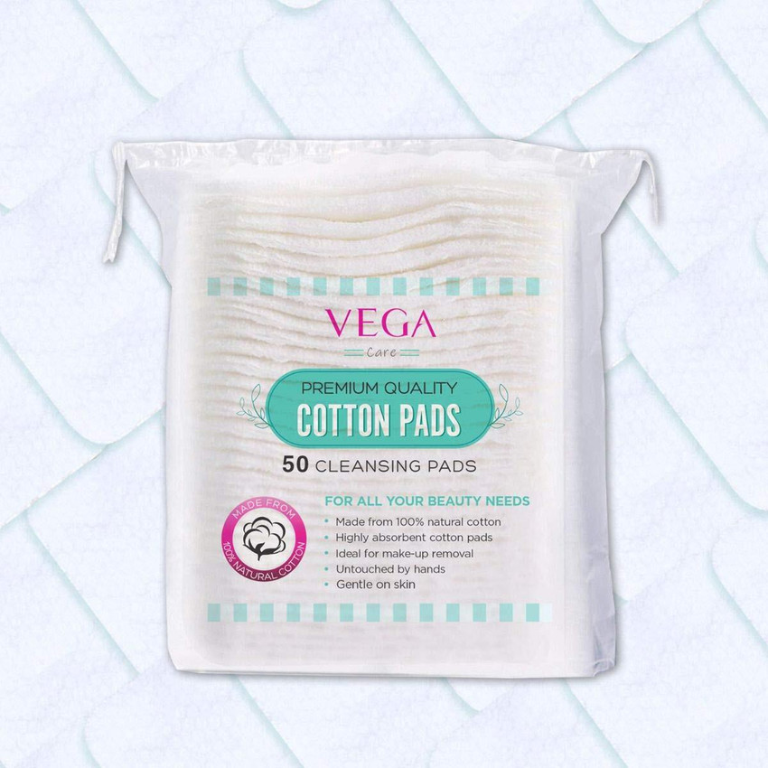 VEGA Premium Quality Cotton Pads 50 Pieces for Makeup Remover Face Cleansing Price in India Buy VEGA Premium Quality Cotton Pads 50 Pieces for Makeup Remover Face Cleansing Online