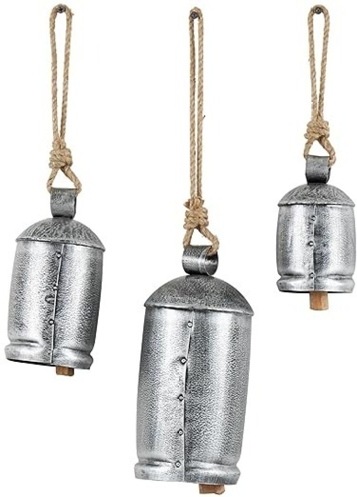  onlinecraft Iron Vintage Cowbells Set of 3pc (Bell Size 8 , 6  , 4 inch Height )