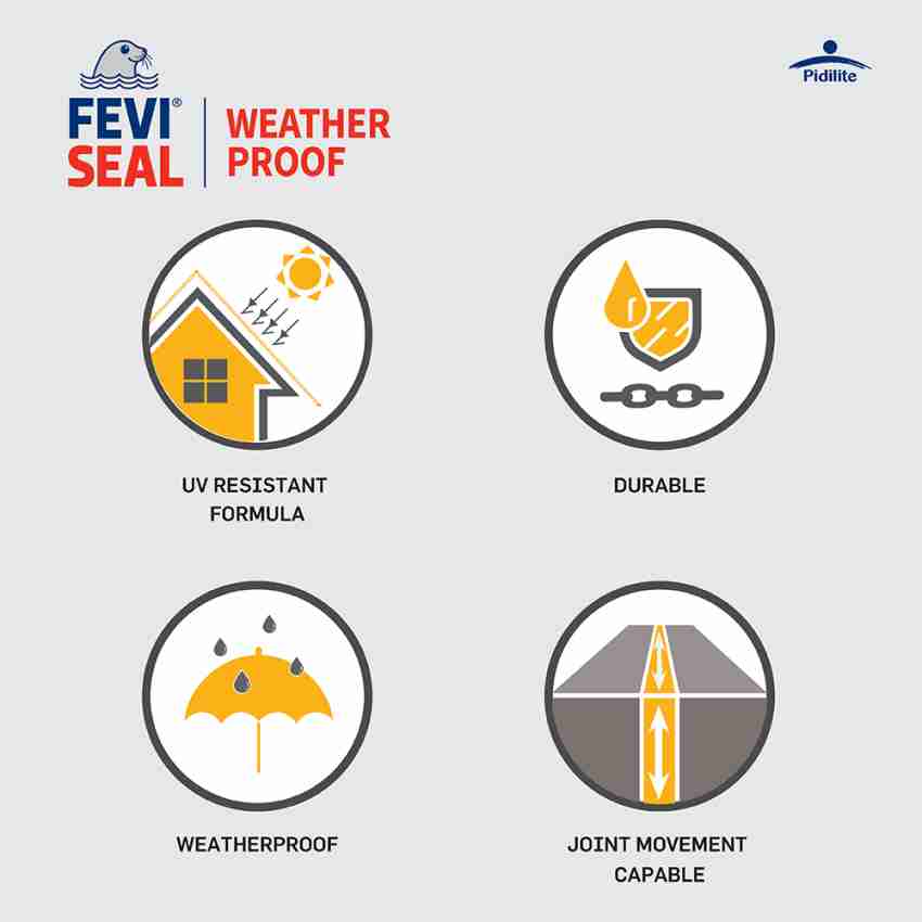 FeviSeal Weatherproof PRO Silicon Sealant Clear (And All Colours ) 280 ml  at Rs 252/piece, Gasket Eliminators in Vadodara