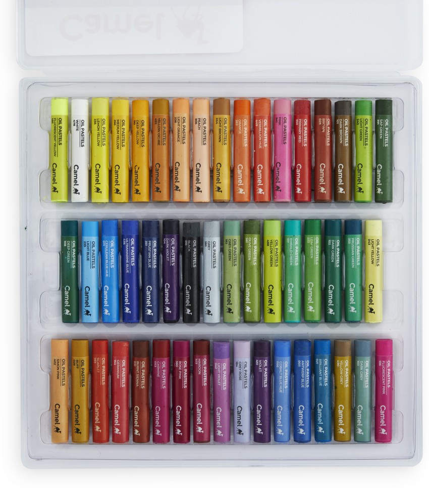 Camlin 50 oil pastels with Reusable Plastic Box - oil pastels