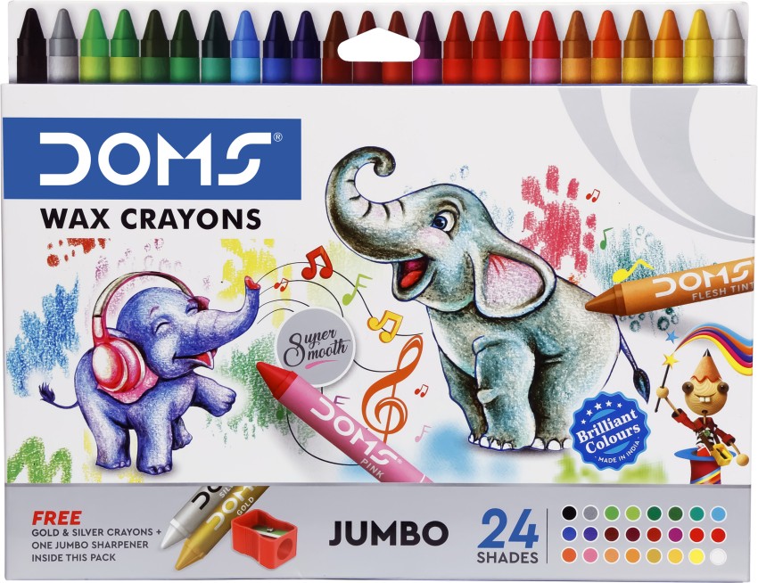 WAX CRAYONS JUMBO wax crayons box 12 single colours