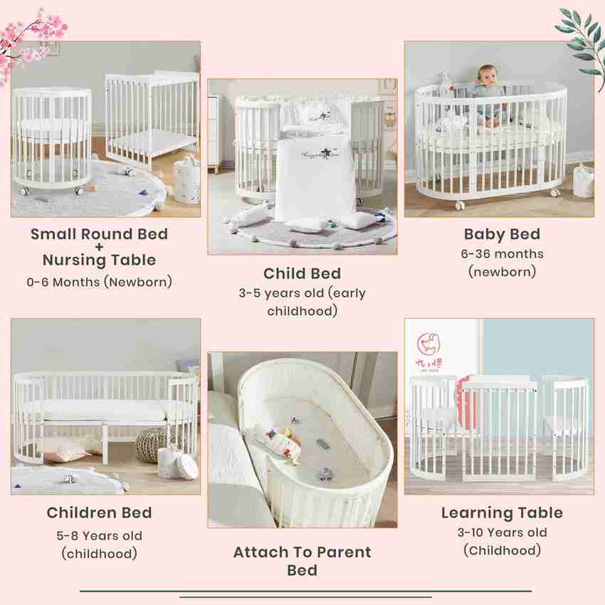 Round shop wooden cot
