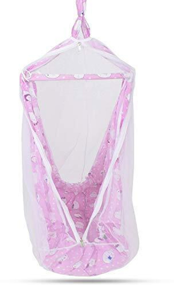 Hanging cradle with mosquito net discount