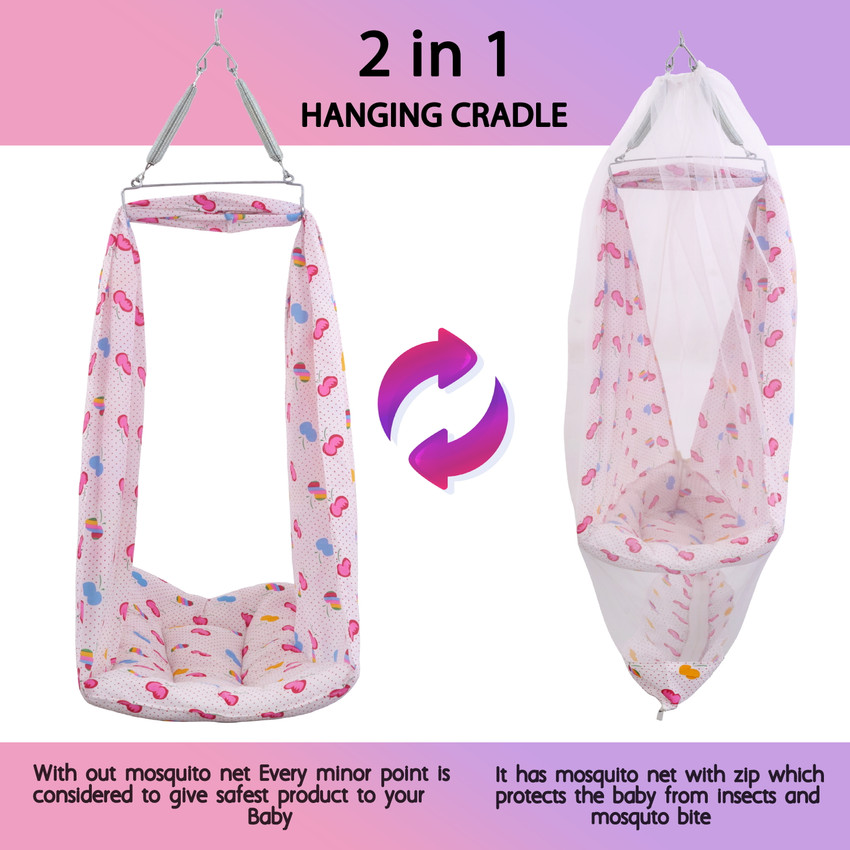 Windson Craft Baby Swing Cradle with Mosquito Net Spring