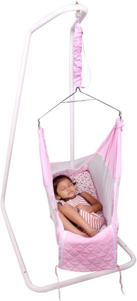 Kidzy King Kidzy King Baby Hammock Pink With Stand Ghodiyu New Born Baby Cradle Best Gift for New Born Buy Baby Care Products in India Flipkart