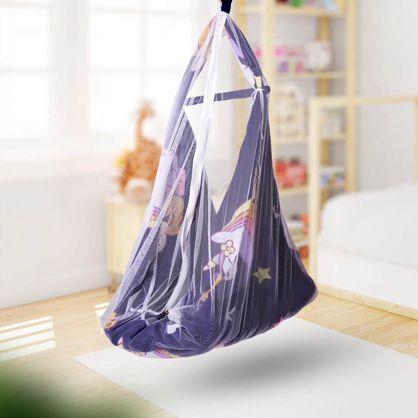 baybee Cotton Hanging Sleep Swing Cradle for Baby with Net and