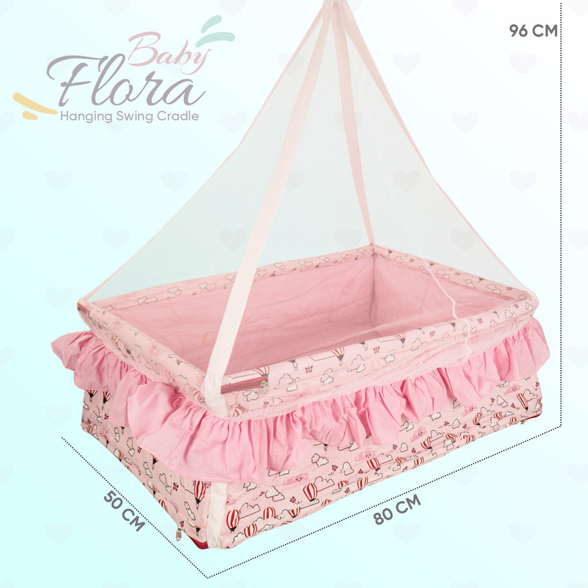Hanging cradle cheap with mosquito net