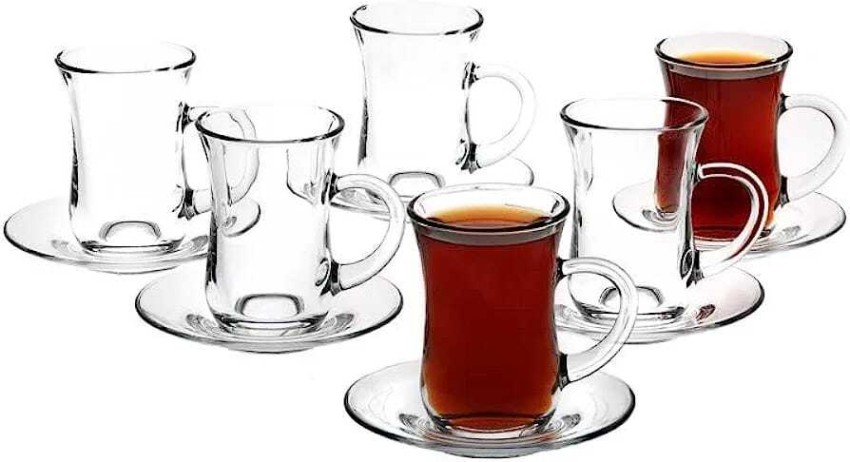 Buy Glass Tea Cup, Coffee Mugs with Handle-Royal tea cup (150ML) Online in  India – Skyborn