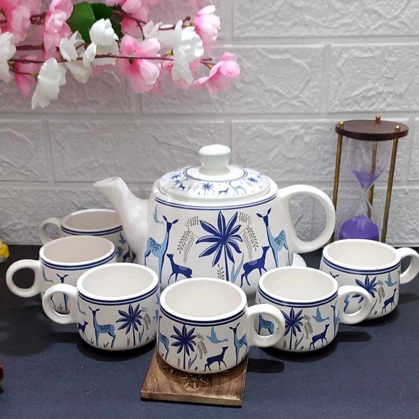 laisha Pack of 13 Ceramic Teapot Kettle Set with Cups and Saucer, Ceramic  Price in India - Buy laisha Pack of 13 Ceramic Teapot Kettle Set with Cups  and Saucer