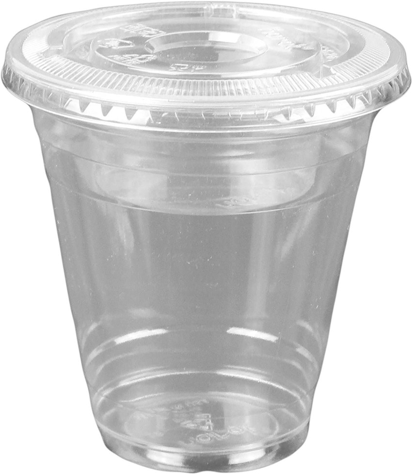 bolvormig Ontslag studie GURUKRUPA ENTERPRISES Pack of 100 Plastic Disposable Glass with flat Lid I  Cup for Cold Beverages Transparent - 200 ml Price in India - Buy GURUKRUPA  ENTERPRISES Pack of 100 Plastic Disposable
