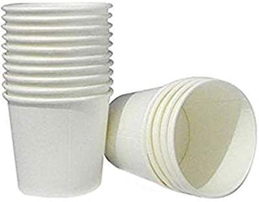 ILT Pack of 50 Paper Disposable White Paper Cups 50ml for Party