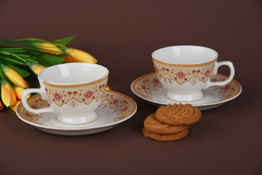 Daily Crockery Pack of 6 Bone China Cups &amp; Saucer 6pcs Set Price ...