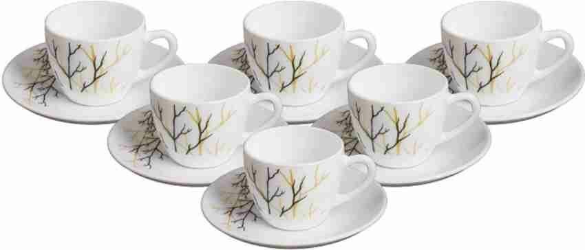 Gibson White/Ivory Fruitful Tea Cup & Plate Matching Set of shops 12 Drinkware Holiday