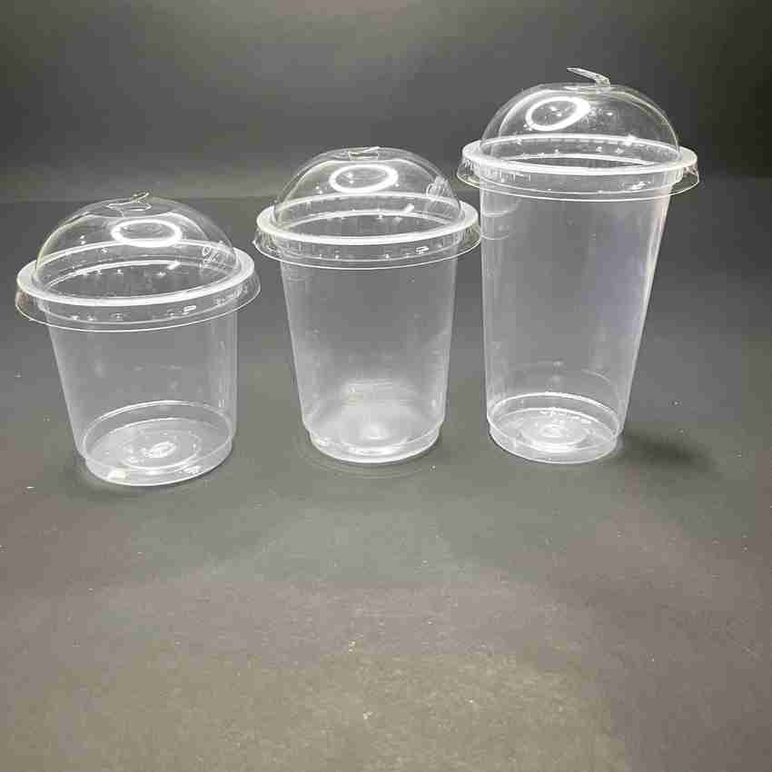 Disposable glass shop with lid