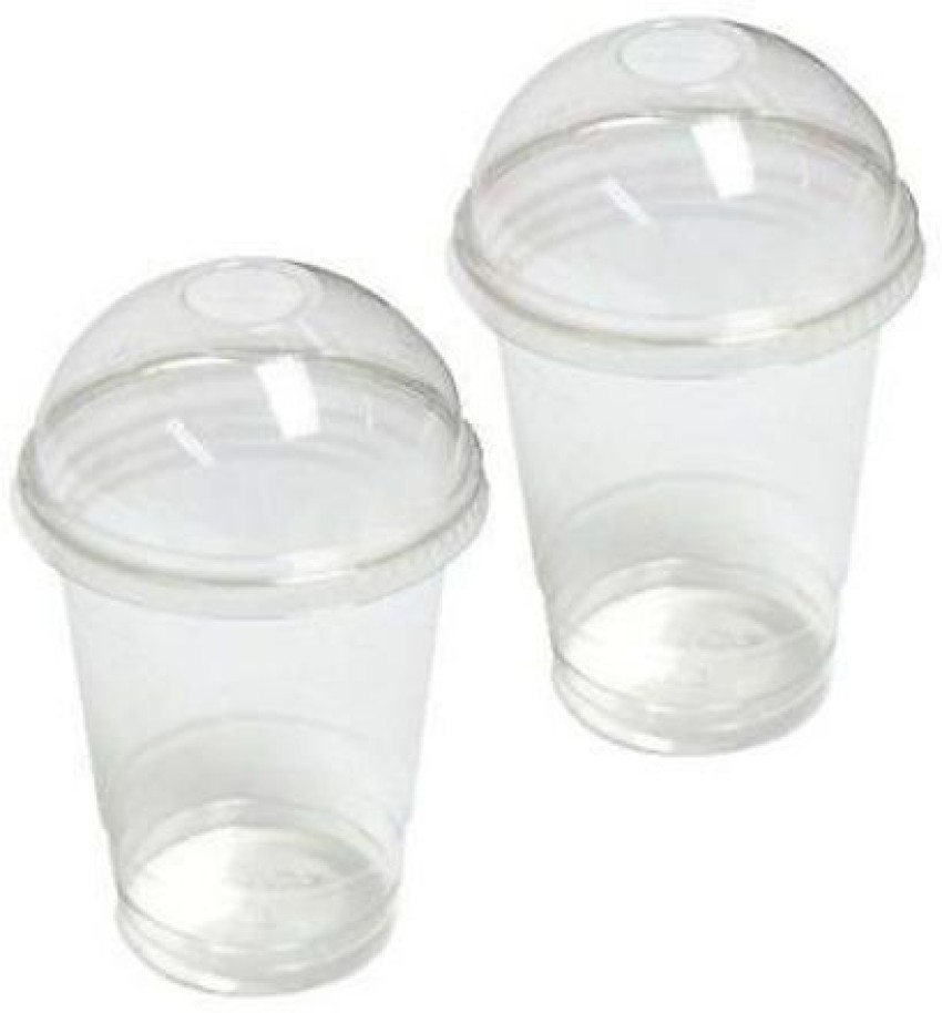 GURUKRUPA ENTERPRISES Plastic Disposable Glass with Dome Lid I Cup