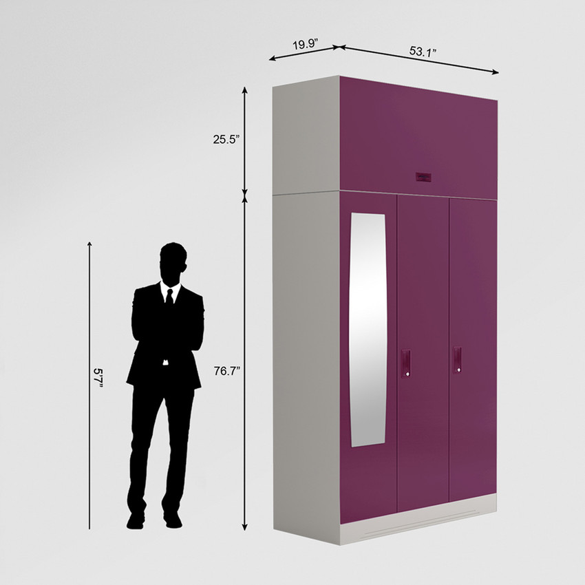 Godrej interio slimline 3 door with locker metal new arrivals almirah