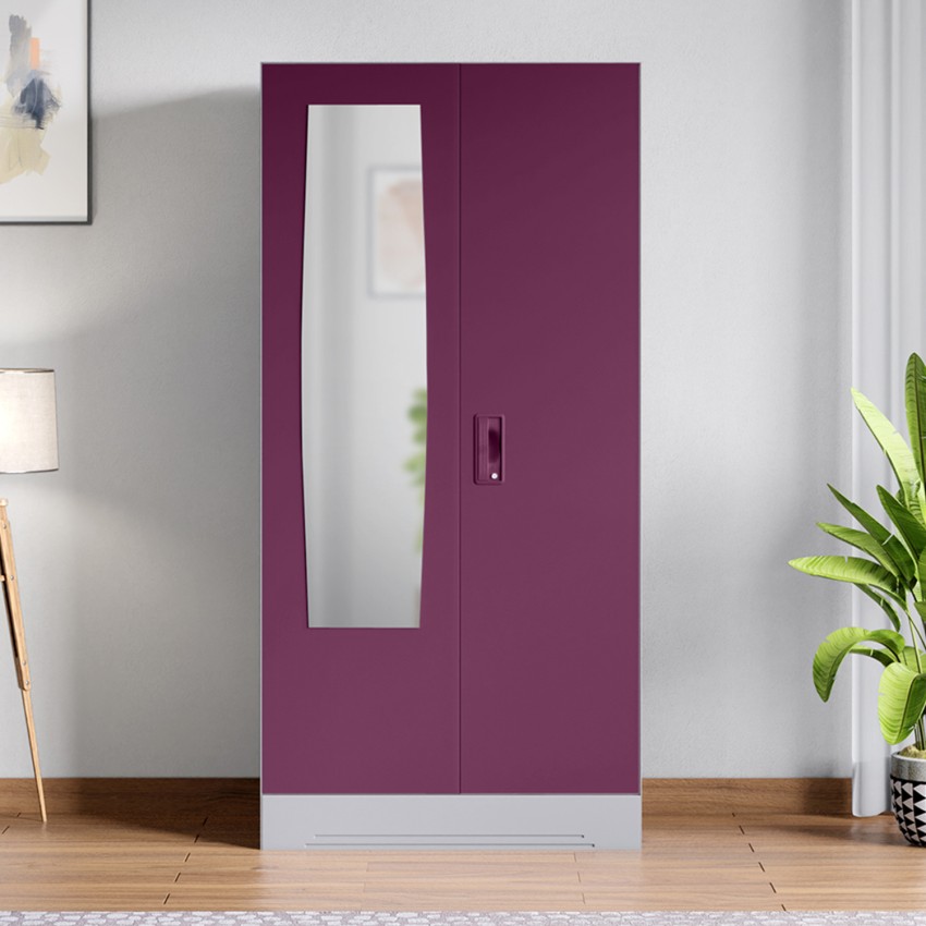 GODREJ INTERIO Slimline Fantasia 2 Door Steel Almirah in Red