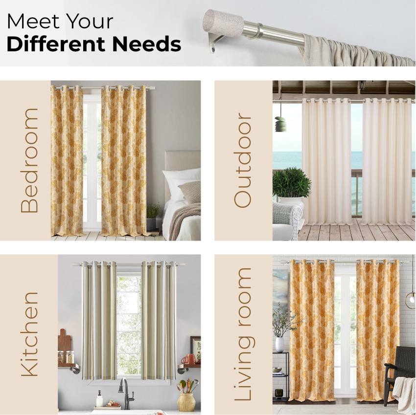 Deco Window Silver Curtain Rods Metal Price in India - Buy Deco Window  Silver Curtain Rods Metal online at