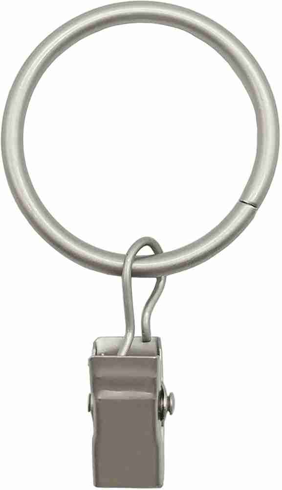SoftSwiss Metal Curtain Rings with Clips for Curtains (30 Rings