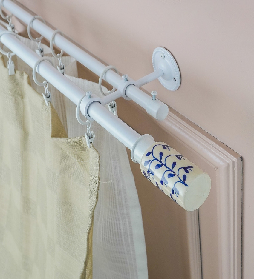 THE DECOR MART White Curtain Rods Metal Price in India Buy THE