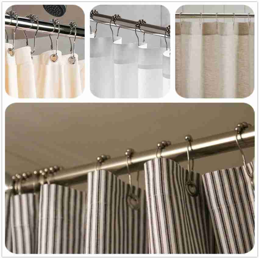Popular Bath Button Metal Shower Curtain Hooks, Chrome, 12 Pack