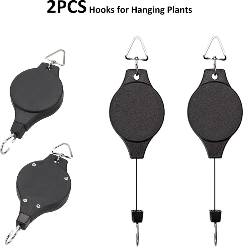 Zorbes 2Pcs Hooks for Hanging Plants, Retractable Plant Hanger