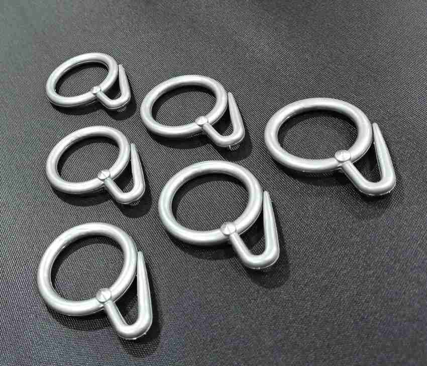 50Pcs Multi-Purpose Shower Curtain Metal Silver Bathroom Rings