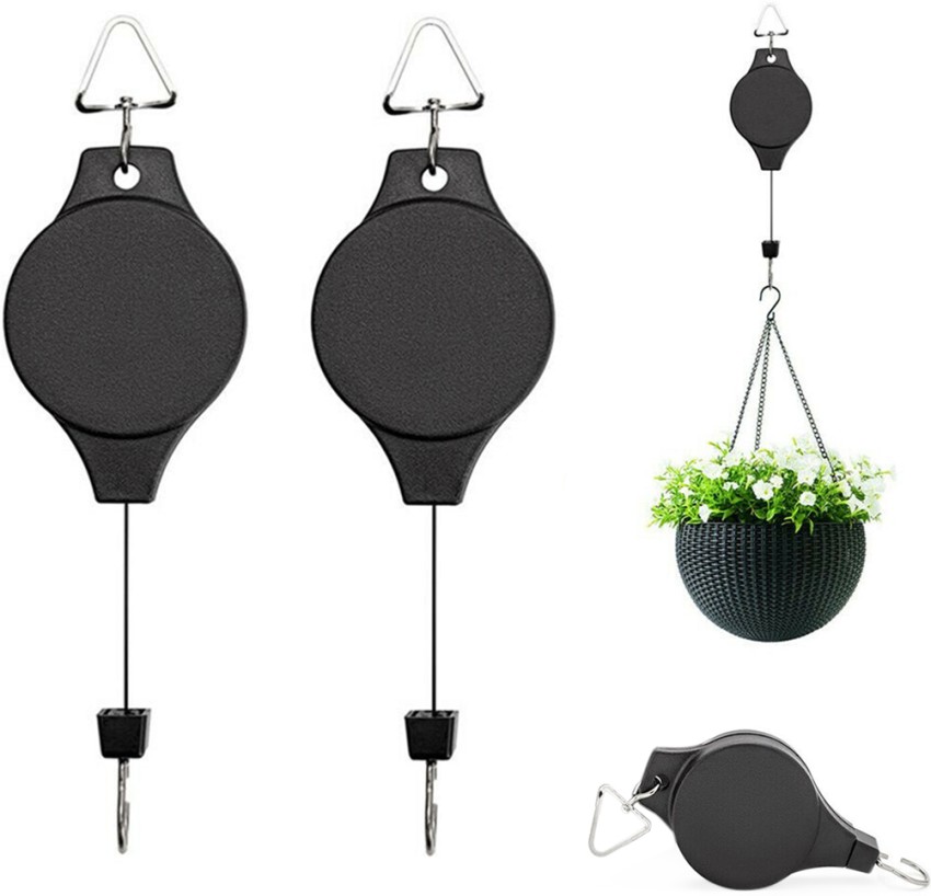 HASTHIP 2Pcs Hooks for Hanging Plants Retractable Plant Hanger