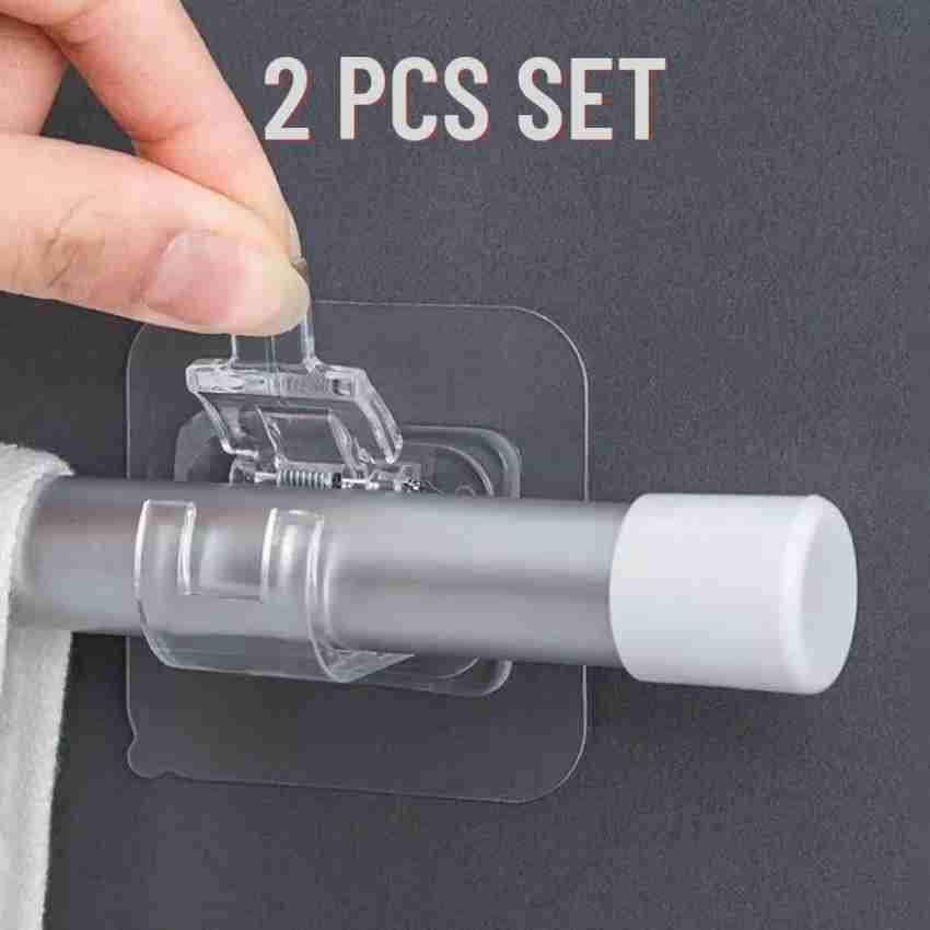 1pair Transparent Adhesive Wall Hooks Without Drilling