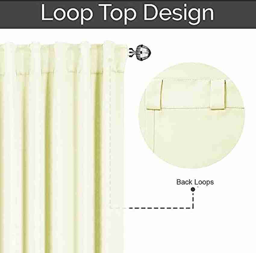LINENWALAS 183 cm 6 ft Cotton Semi Transparent Window Curtain