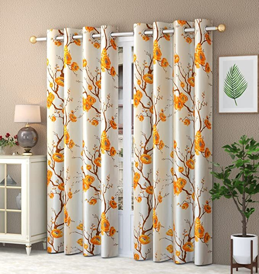 Lucacci 182 cm 6 ft Polyester Semi Transparent Shower Curtain