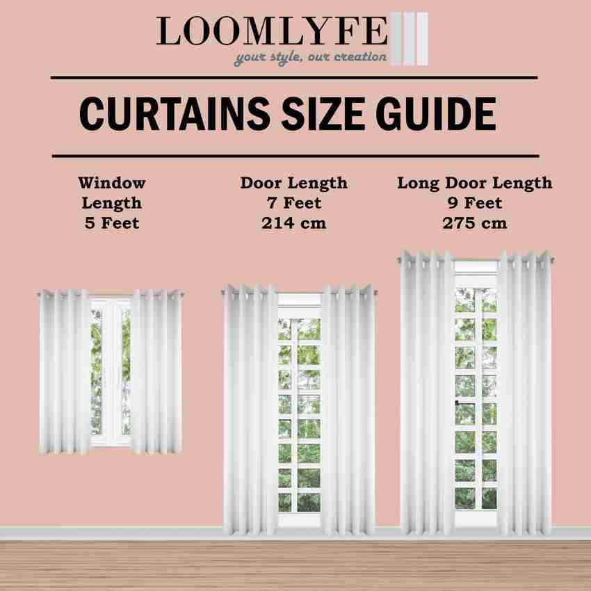 LOOMLYFE 153 cm 5 ft Polyester Room Darkening Window Curtain