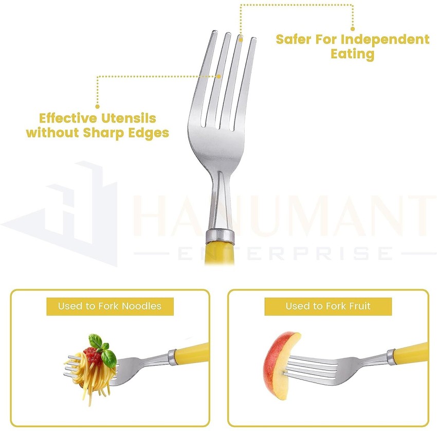 10Pcs Kids Fork and Spoon Set 410 Stainless Steel Kids Silverware