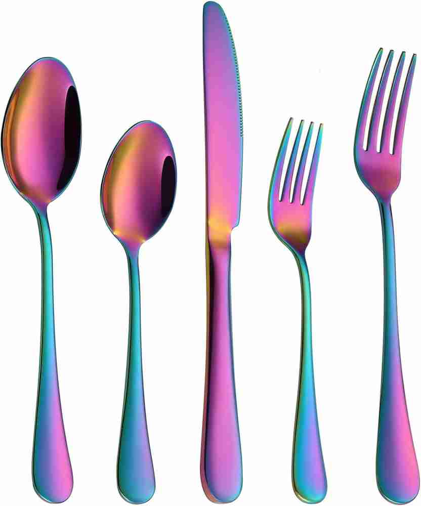 UnikArt Rainbow Dinnerware - Luxury Mirror Finish, Ideal for Home,  Restaurant & Gifting Stainless Steel Cutlery Set Price in India - Buy  UnikArt Rainbow Dinnerware - Luxury Mirror Finish