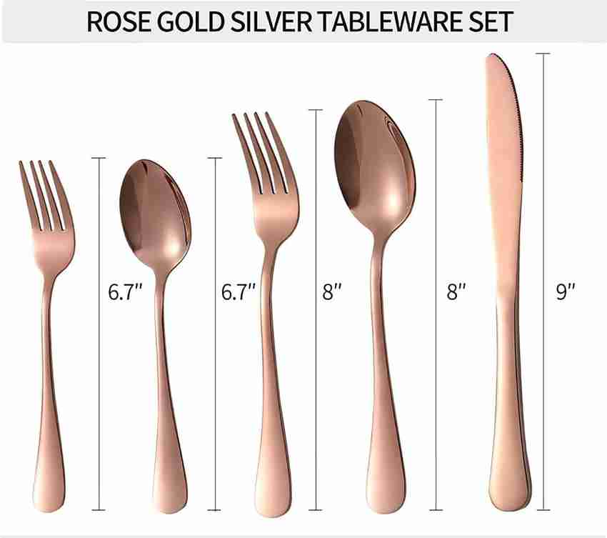 Rose gold silverware set new arrivals